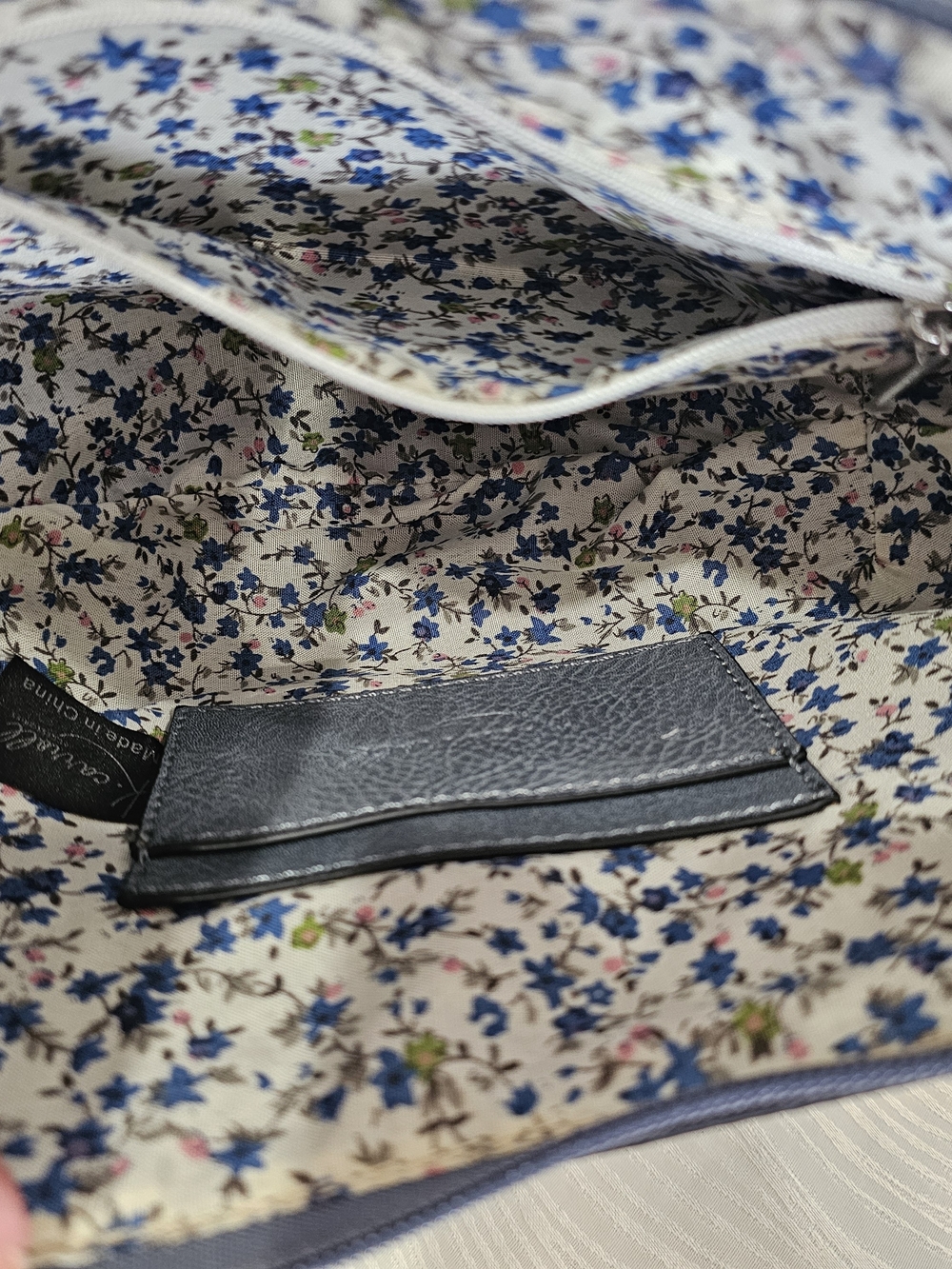 K. Carroll Denim blue Semi-Circle Crossbody Bag with RFID Protection - Picture 7 of 11